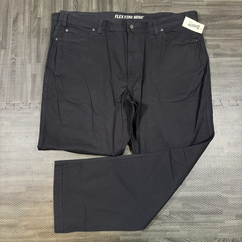 Duluth Trading Pants Mens 44x32 Black Relaxed Fit NEW Flex Fire Hose